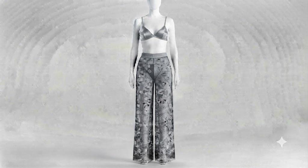 PIXY Delicate Lace Elegance: 3-Piece Net Trouser, Bra & Panty Set