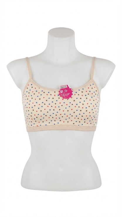 Cute Heart Printed Biddies Style Bra for Teenagers | Multiple Colors Available