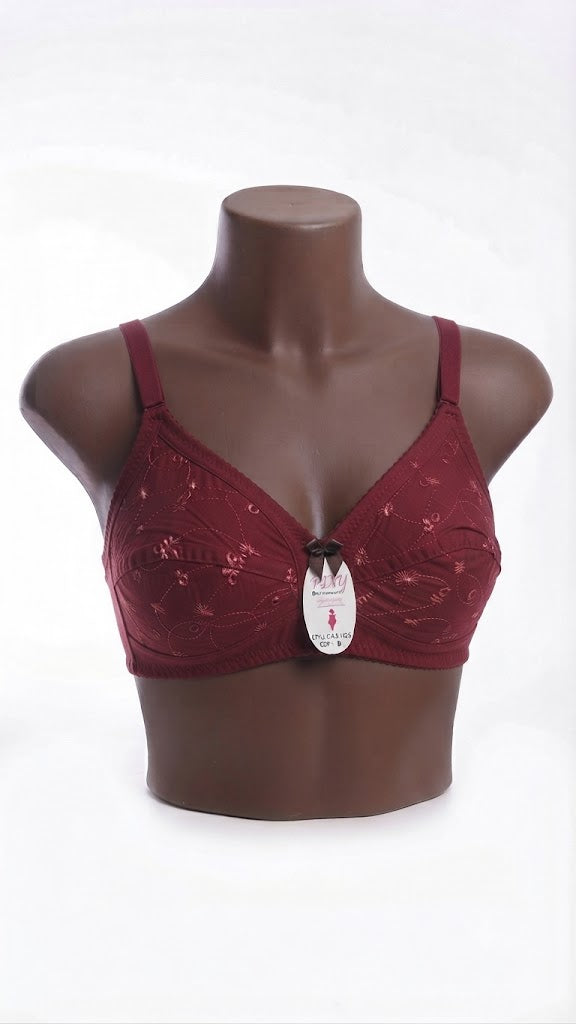 Premium Embroidered Cotton Jersey Bra – Soft, Breathable & Perfect Support for Everyday Wear