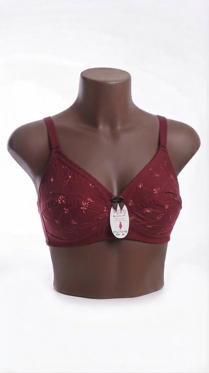 Premium Embroidered Cotton Jersey Bra – Soft, Breathable & Perfect Support for Everyday Wear