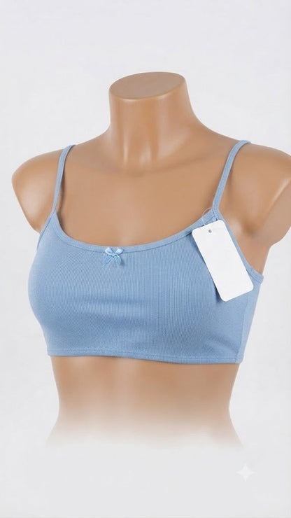 Classic Teen Bralette – Ribbed Comfort Everyday Wear with Cute Bow Detail