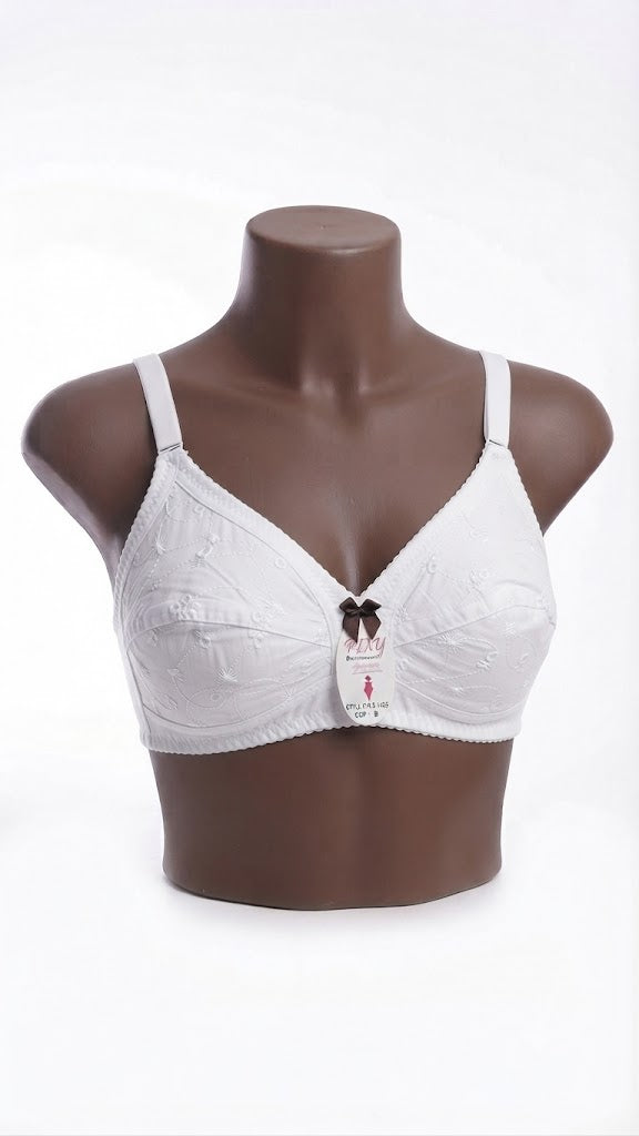 Premium Embroidered Cotton Jersey Bra – Soft, Breathable & Perfect Support for Everyday Wear