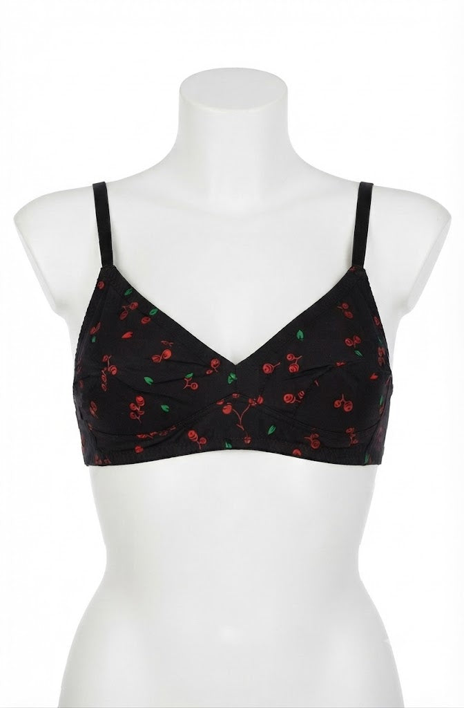 Everyday Comfort Cherry Print Jersey Bra – Soft, Breathable & Lightweight