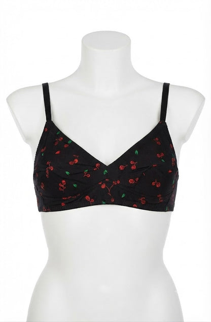 Everyday Comfort Cherry Print Jersey Bra – Soft, Breathable & Lightweight