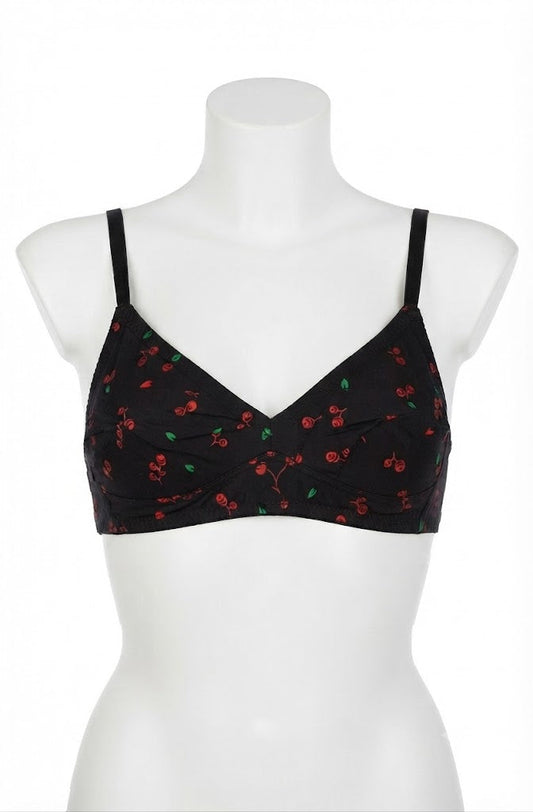 Everyday Comfort Cherry Print Jersey Bra – Soft, Breathable & Lightweight