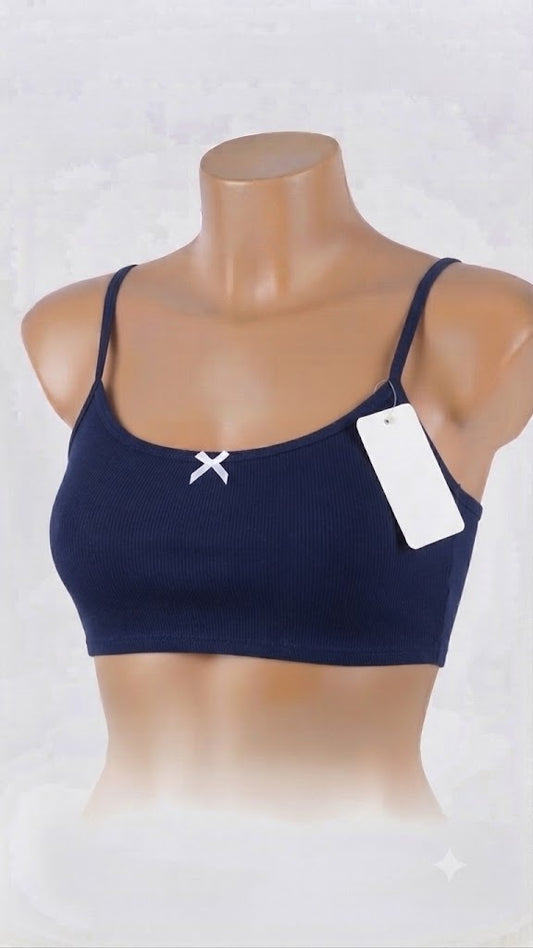 Classic Teen Bralette – Ribbed Comfort Everyday Wear with Cute Bow Detail