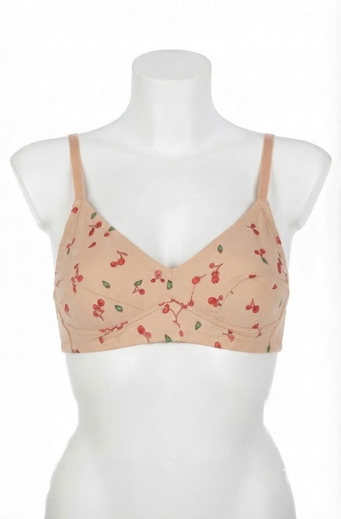 Everyday Comfort Cherry Print Jersey Bra – Soft, Breathable & Lightweight