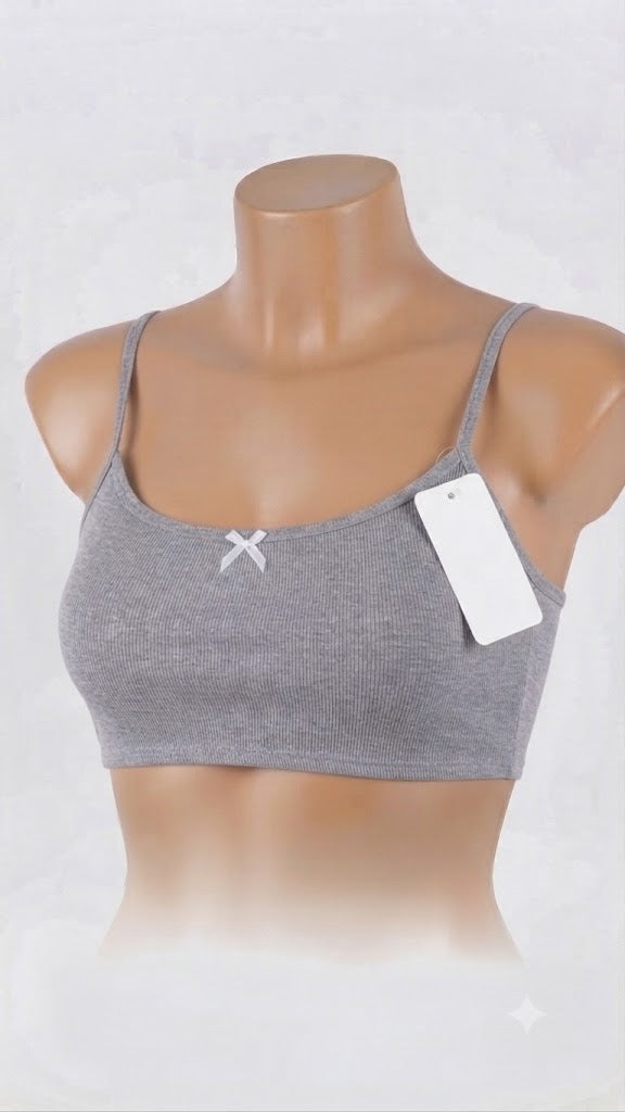 Classic Teen Bralette – Ribbed Comfort Everyday Wear with Cute Bow Detail