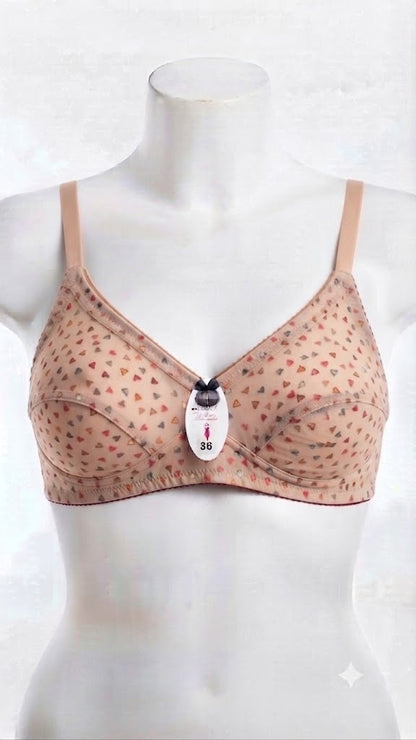 Women's Everyday Comfort Printed Jersey Bra – Soft Cotton-Blend, Multi-Pack Options
