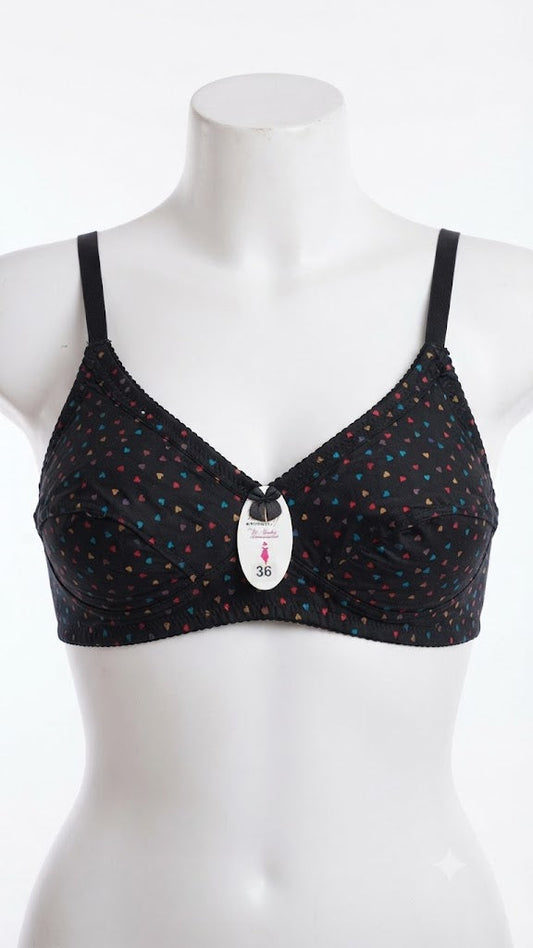 Women's Everyday Comfort Printed Jersey Bra – Soft Cotton-Blend, Multi-Pack Options
