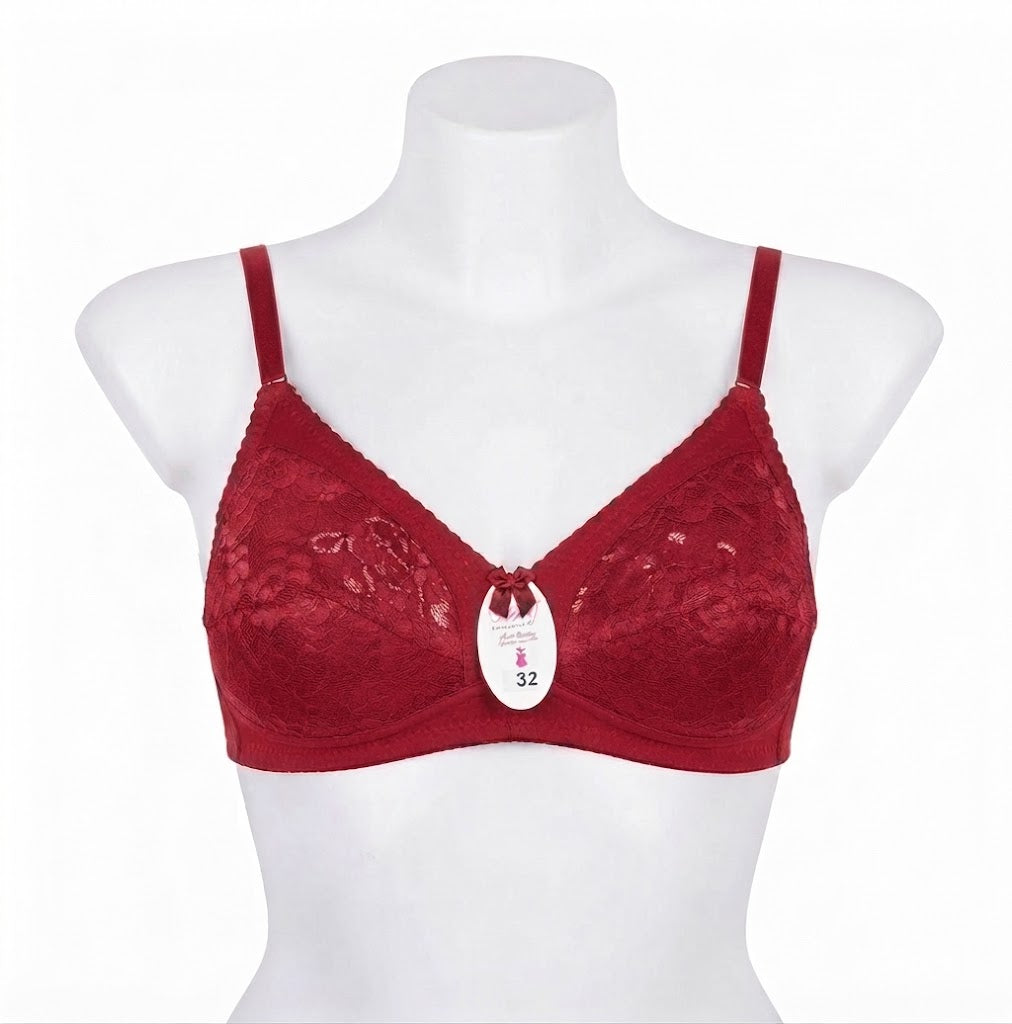 Premium Lace Everyday Bra – Elegant Support for Daily Wear, 4-Color Collection