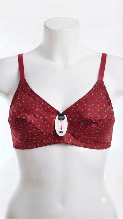 Women's Everyday Comfort Printed Jersey Bra – Soft Cotton-Blend, Multi-Pack Options