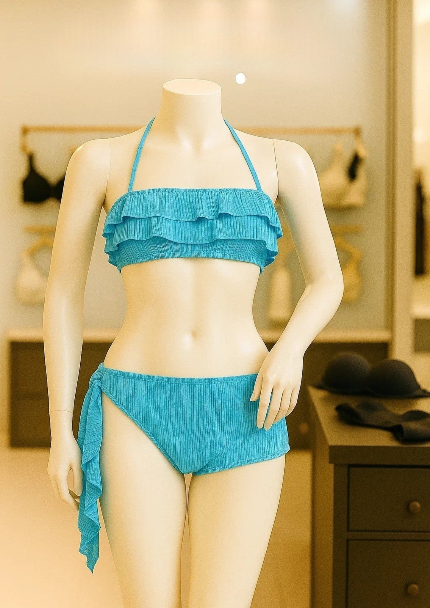 Premium Ruffled 2-Piece Bikini Set – High-Stretch Swimwear & Beach Lounge Wear