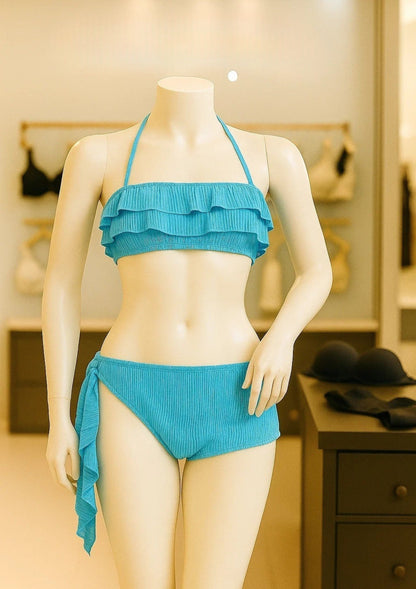 Premium Ruffled 2-Piece Bikini Set – High-Stretch Swimwear & Beach Lounge Wear