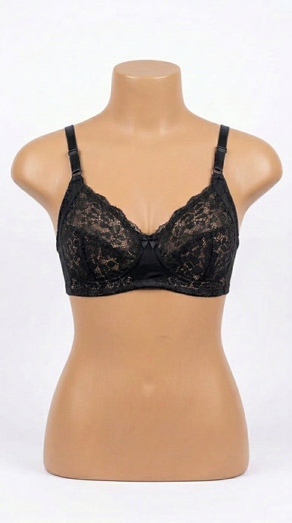 Women’s Lace Bra – Elegant Full Coverage Floral Lace Bra | Adjustable Straps