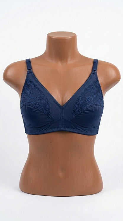 Women’s Lace & Jersey Bra – Elegant Floral Lace Design | Comfortable Support Bra