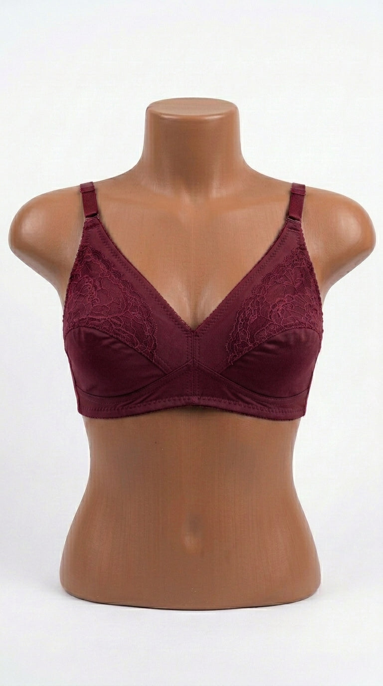 Women’s Lace & Jersey Bra – Elegant Floral Lace Design | Comfortable Support Bra