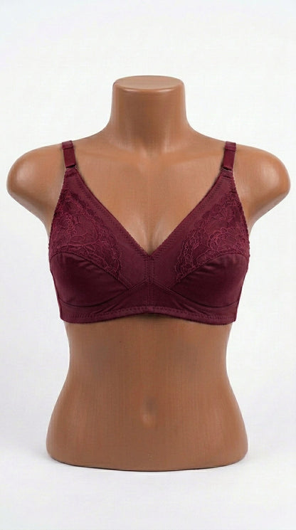 Women’s Lace & Jersey Bra – Elegant Floral Lace Design | Comfortable Support Bra
