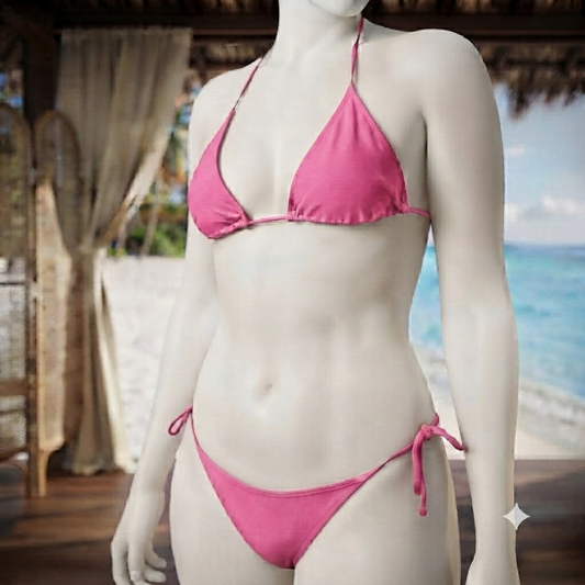 Classic Minimalist Bikini Set – Adjustable Triangle Style | Multiple Colors