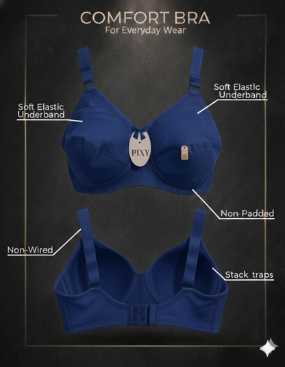 PIXY Comfort Bra – Premium Pure Cotton Non-Wired & Non-Padded Everyday Wear