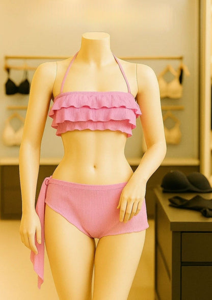 Premium Ruffled 2-Piece Bikini Set – High-Stretch Swimwear & Beach Lounge Wear