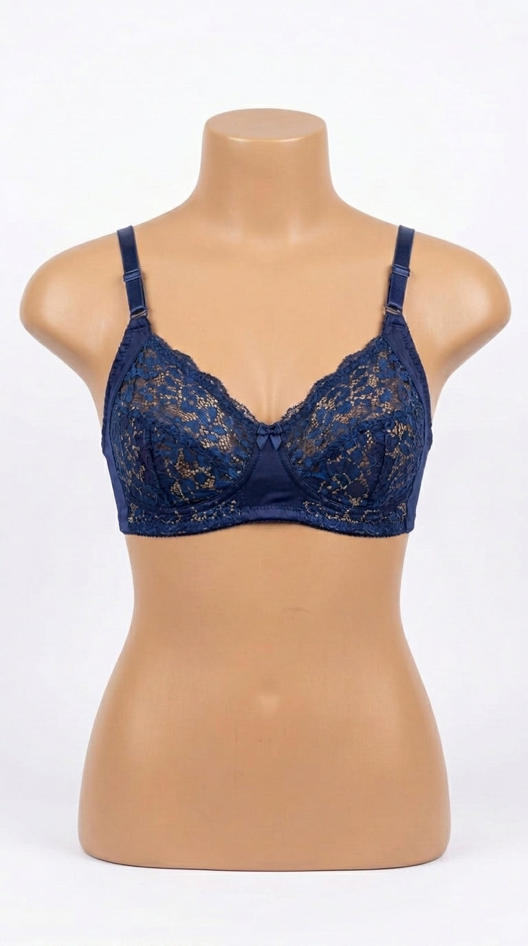 Women’s Lace Bra – Elegant Full Coverage Floral Lace Bra | Adjustable Straps