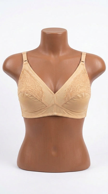 Women’s Lace & Jersey Bra – Elegant Floral Lace Design | Comfortable Support Bra