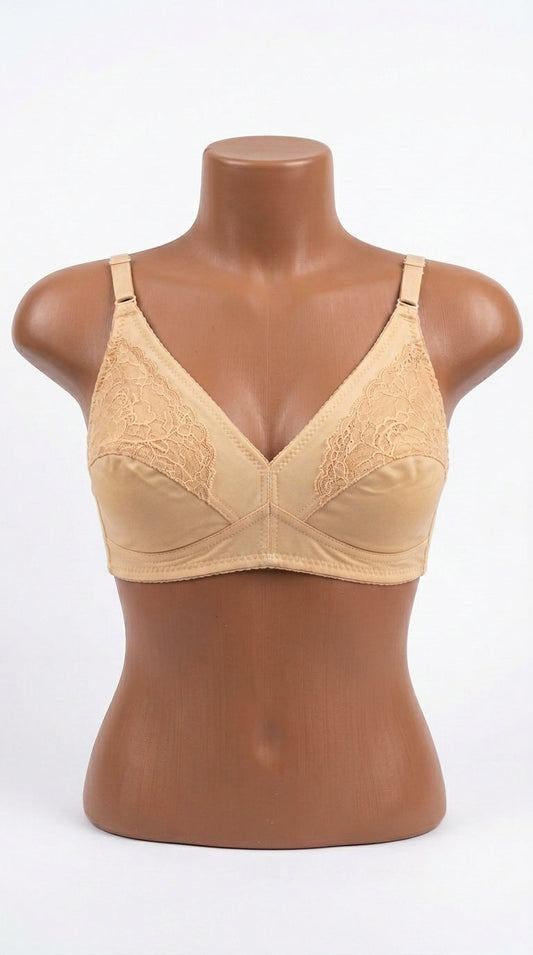 Women’s Lace & Jersey Bra – Elegant Floral Lace Design | Comfortable Support Bra