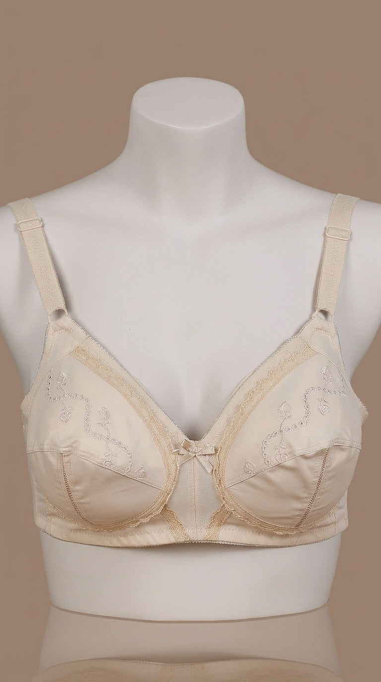 Premium Embroidered Everyday Comfort Bra - Available in Multiple Colors