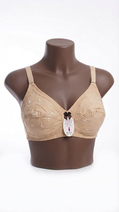 Premium Embroidered Cotton Jersey Bra – Soft, Breathable & Perfect Support for Everyday Wear