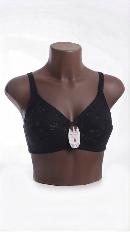 Premium Embroidered Cotton Jersey Bra – Soft, Breathable & Perfect Support for Everyday Wear
