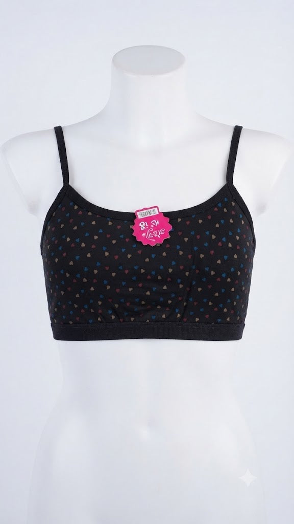 Cute Heart Printed Biddies Style Bra for Teenagers | Multiple Colors Available