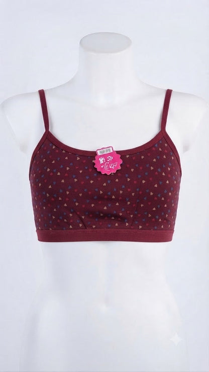 Cute Heart Printed Biddies Style Bra for Teenagers | Multiple Colors Available