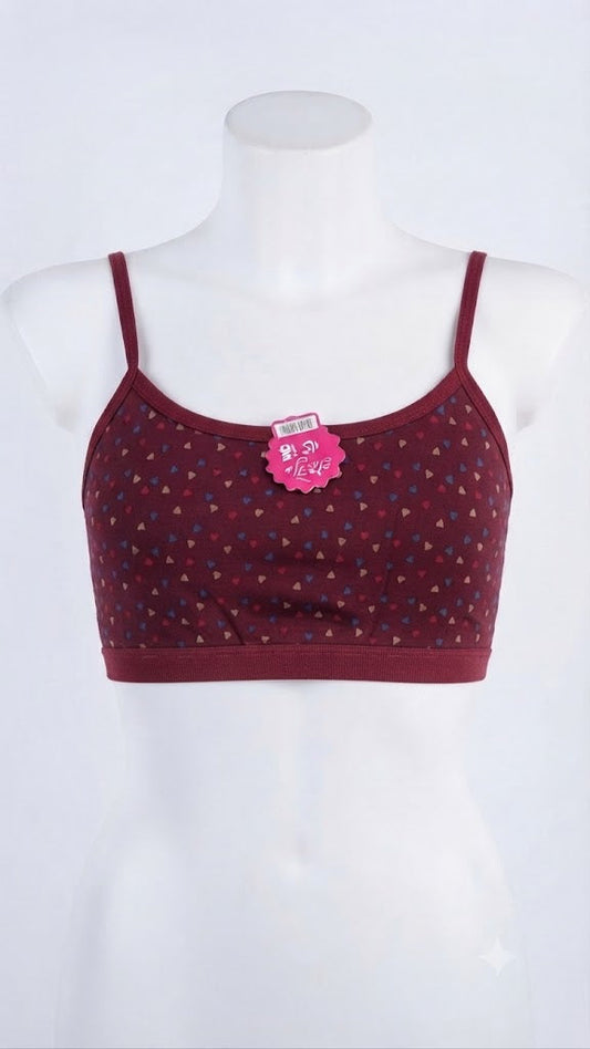 Cute Heart Printed Biddies Style Bra for Teenagers | Multiple Colors Available