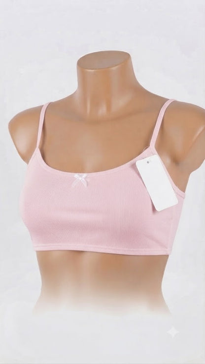 Classic Teen Bralette – Ribbed Comfort Everyday Wear with Cute Bow Detail