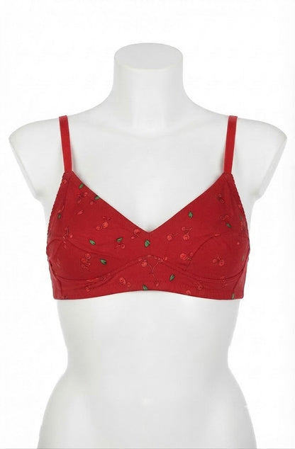 Everyday Comfort Cherry Print Jersey Bra – Soft, Breathable & Lightweight